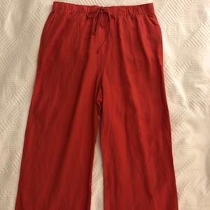 Abercrombie Wide Leg Crop Pant in Orange